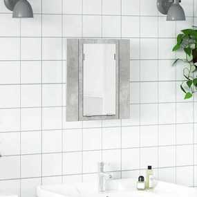 vidaXL Ντουλάπι Μπάνιου με Καθρέφτη και LED Γκρι Σκυροδέμ. Ακρυλικός