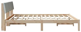vidaXL Σκελετός Κρεβατιού Καφέ και ανοιχτό γκρι 200 x 200 cm