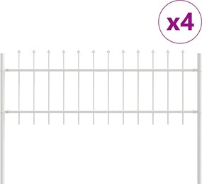 vidaXL Φράχτης Κήπου 4 pcs Λευκό 6,8 x 0,6 μ Ατσάλι με Πούδρα