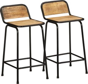 vidaXL Bar Stools 2 τεμάχια 46x35,5x80 cm Στερεό ξύλο Rough Mango