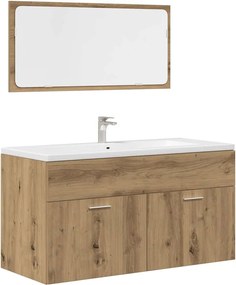 vidaXL Σετ Επίπλων Μπάνιου 3 Τεμαχίων Τεχνίτης Δρυς από Τεχν. Ξύλο