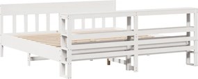 vidaXL Σκελετός Κρεβ. Χωρίς Στρώμα Λευκό 180x200 εκ Μασίφ Πεύκο