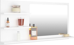 vidaXL Καθρέφτης Μπάνιου Λευκός 90 x 10,5 x 45 εκ. Επεξ. Ξύλο