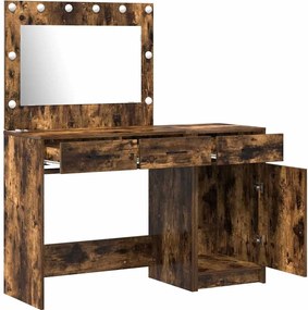 vidaXL Τραπέζι περιποίησης με συρτάρι 2 pcs Καφέ Επεξεργασμένο ξύλο