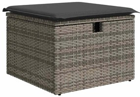 vidaXL Σετ Καναπέ Κήπου με μαξιλάρι 8 pcs Γκρι Πολυ ράταν