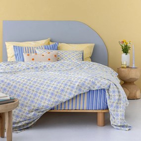 Σεντόνια Υπέρδιπλα (Σετ) Palamaiki Fashion FL6203 Κίτρινο,Μπλε ΧΩΡΙΣ ΛΑΣΤΙΧΟ 240x260