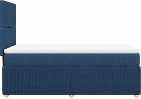 vidaXL Κρεβάτι Boxspring με Στρώμα Μπλε 90x200 εκ.Υφασμάτινο