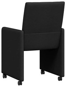 vidaXL Καρέκλες Φαγητού με Ρόδες 2 pcs Μαύρο 58 x 65 x 94 εκ ύφασμα