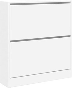 vidaXL Παπουτσοθήκη Λευκή 80x21x87,5 εκ. από Επεξεργασμένο Ξύλο