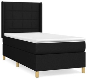 ΚΡΕΒΑΤΙ BOXSPRING ΜΕ ΣΤΡΩΜΑ ΜΑΥΡΟ 90X200 ΕΚ. ΥΦΑΣΜΑΤΙΝΟ 3131963