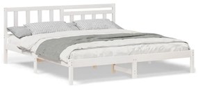 vidaXL Σκελετός Κρεβατιού Λευκό 200 x 200 cm Μασίφ ξύλο πεύκου
