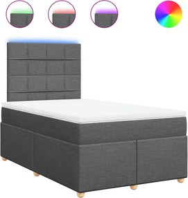 vidaXL Κρεβάτι Boxspring με Στρώμα Σκούρο Γκρι 120x190 εκ Υφασμάτινο