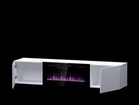 PAFOS EF TV stand 180 white/white with black legs DIOMMI CAMA-PAFOS-RTV-EF-BI/BI