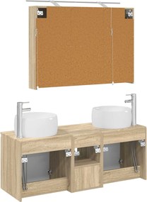 vidaXL Σετ Ντουλαπιών Μπάνιου 4 pcs Sonoma Δρυς Επεξεργασμένο Ξύλο