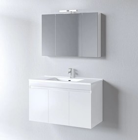 Martin Omega 120 White Gloss - Πάγκος με Νιπτήρα &amp; Καθρέπτη