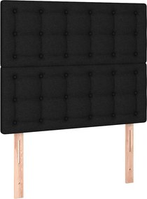 vidaXL Κρεβάτι Boxspring με Στρώμα Μαύρο 90x190 εκ.Υφασμάτινο