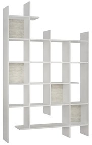 Βιβλιοθήκη Manco Megapap χρώμα λευκό 122x25,5x188εκ.