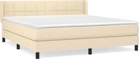 vidaXL Κρεβάτι Boxspring με Στρώμα Κρεμ 180x200 εκ. Υφασμάτινο