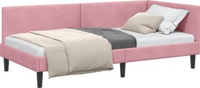 vidaXL Κρεβάτι Γωνίας Ροζ 80 x 200 cm Βελούδο