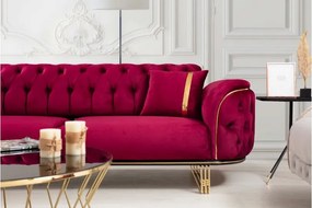 Stewehome Σετ Καναπέδων 3+3+1 Φούξια &amp;amp; Γκρι 225x85x95 cm