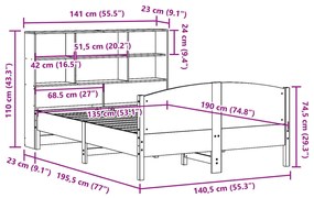 ΚΡΕΒΑΤΙ ΒΙΒΛΙΟΘΗΚΗ ΧΩΡΙΣ ΣΤΡΩΜΑ ΛΕΥΚΟ 135X190 ΕΚ ΜΑΣΙΦ ΠΕΥΚΟ 3323114