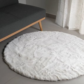 Στρογγυλό Xαλί Γούνινο (Φ100) Ravelia Fluffy Cream