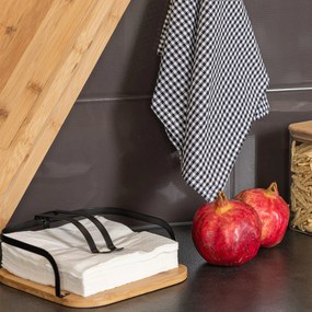 ESTIA ΧΑΡΤΟΠΕΤΣΕΤΟΘΗΚΗ BAMBOO ESSENTIALS ΤΕΤΡΑΓΩΝΗ ΜΕΤΑΛΛΙΚΗ