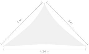 Πανί Σκίασης Τρίγωνο Λευκό 3 x 3 x 4,24 μ. από Ύφασμα Oxford - Λευκό