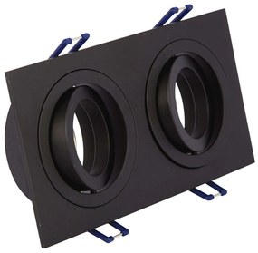 Σποτ Χωνευτό Διπλό VK/03014G/2/B 17,6x9,3x2,8cm 2xGU10 35W Black VKLed Rectangle