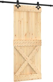 vidaXL Συρόμενη Πόρτα Φυσικό και Μαύρο 85 x 210 cm