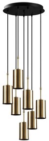 Φωτιστικό Οροφής Kem 892OPV1654 Φ43x120cm 7xE27 40W Black-Gold Opviq