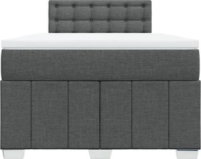 vidaXL Κρεβάτι Boxspring με Στρώμα Σκούρο Γκρι 120x200 εκ. Υφασμάτινο