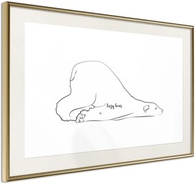 Αφίσα - Resting Polar Bear - 30x20 - Χρυσό - Με πασπαρτού