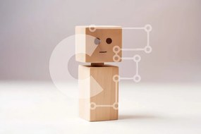 Intra Συλλεκτικό Ξύλινο Παζλ Plywood 4mm - Κοντινή εικόνα ενός ξύλινου μπλοκ με σκαλιστό πρόσωπο Σε Ξύλινο Κουτί - Διαστάσεις: 10x10 cm – 25 κομμάτια