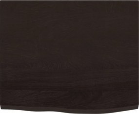 vidaXL Πάγκος Μπάνιου Σκούρο Καφέ 60x50x2 εκ. Επεξ. Μασίφ Ξύλο