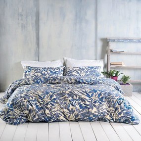 Σεντόνια Elein (Σετ 4τμχ) Blue-Ecru Ρυθμός Queen Size 230x260cm Βαμβάκι-Πολυέστερ