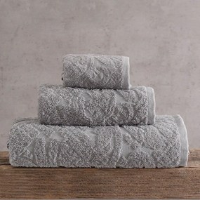 Πετσέτες Imani (Σετ 3τμχ) Grey Ρυθμός Towels Set 70x140cm 100% Πενιέ Βαμβάκι