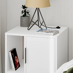 Κομοδίνο Glynn Megapap χρώμα λευκό 50,2x44,6x60εκ.