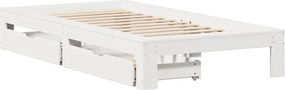 vidaXL Σκελετός Κρεβ. Χωρίς Στρώμα Λευκό 75x190 εκ Μασίφ Πεύκο