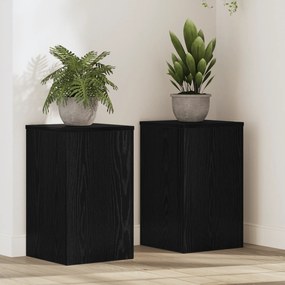 vidaXL Ράφια Φυτών 2 τεμάχια Μαύρης Δρυς 30x30x50 εκ. Σύνθετο Ξύλο