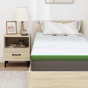 vidaXL Στρώμα επικάλυψης Λευκό και Πράσινο 80 x 200 cm Υφασμα Jacquard