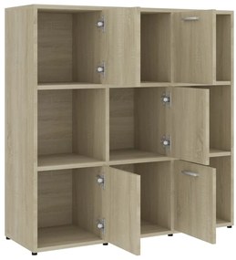 vidaXL Βιβλιοθήκη Χρώμα Sonoma Δρυς 90 x 30 x 90 εκ. από Επεξ. Ξύλο