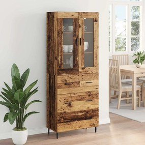 vidaXL Highboard με συρτάρι 2 pcs Παλιό Ξύλο Επεξεργασμένο ξύλο