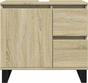 vidaXL Ντουλάπι Μπάνιου Sonoma Δρυς 65x33x60 εκ. Επεξεργασμένο Ξύλο