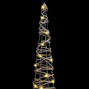 vidaXL Χριστουγεννιάτικο Δέντρο με 90 LED 3 pcs Θερμό λευκό Ρατάν