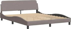 vidaXL Κρεβάτι με Στρώμα Dover Taupe 160x200 εκ. Υφασμάτινο