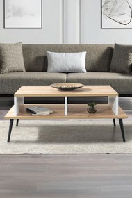 Τραπεζάκι Σαλονιού Sapphire Δρυς / Λευκό SIZAL 100x56x20
