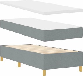 vidaXL LED Κρεβάτι με βάθρο Ανοιχτό γκρι 80 x 200 cm ύφασμα