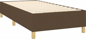 vidaXL Κρεβάτι Boxspring με Στρώμα Σκούρο Καφέ 80x200 εκ. Υφασμάτινο