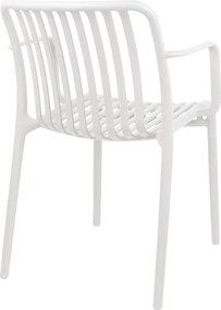 Πολυθρόνα Zoi pakoworld pp σε λευκή απόχρωση 55.5x57.5x79εκ